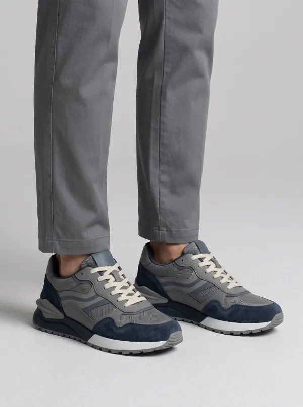 Men's Casual Sporty Suede Mesh Print Sneakers