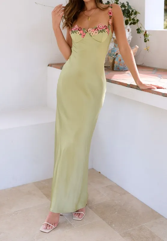 Floral Strap Slim Maxi Dress