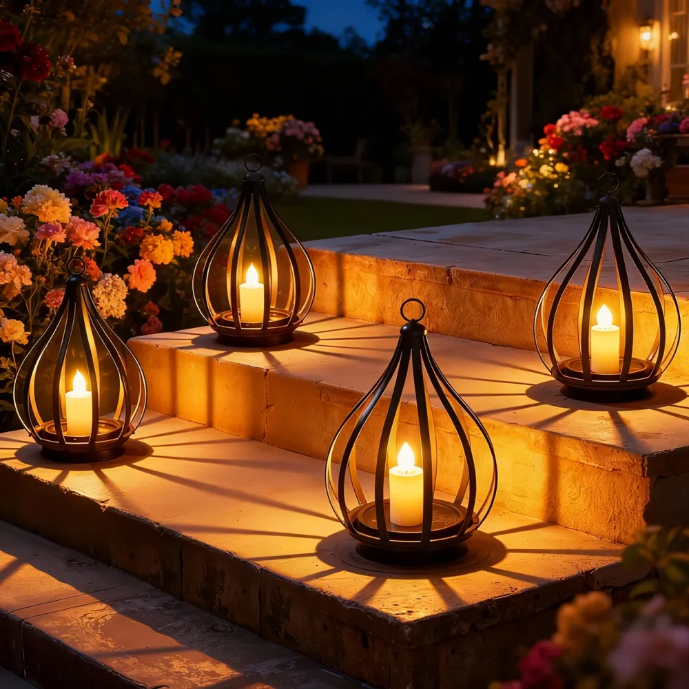2 Pcs Candle-Style Solar Lantern Light