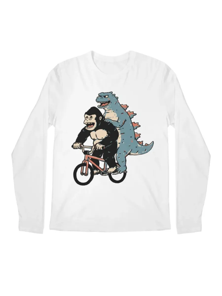 Gorilla and Dinosaur Round Neck Tee