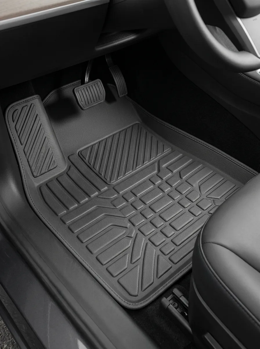 Tactile Textured Rubber All-Weather Vehicle Floor Mat