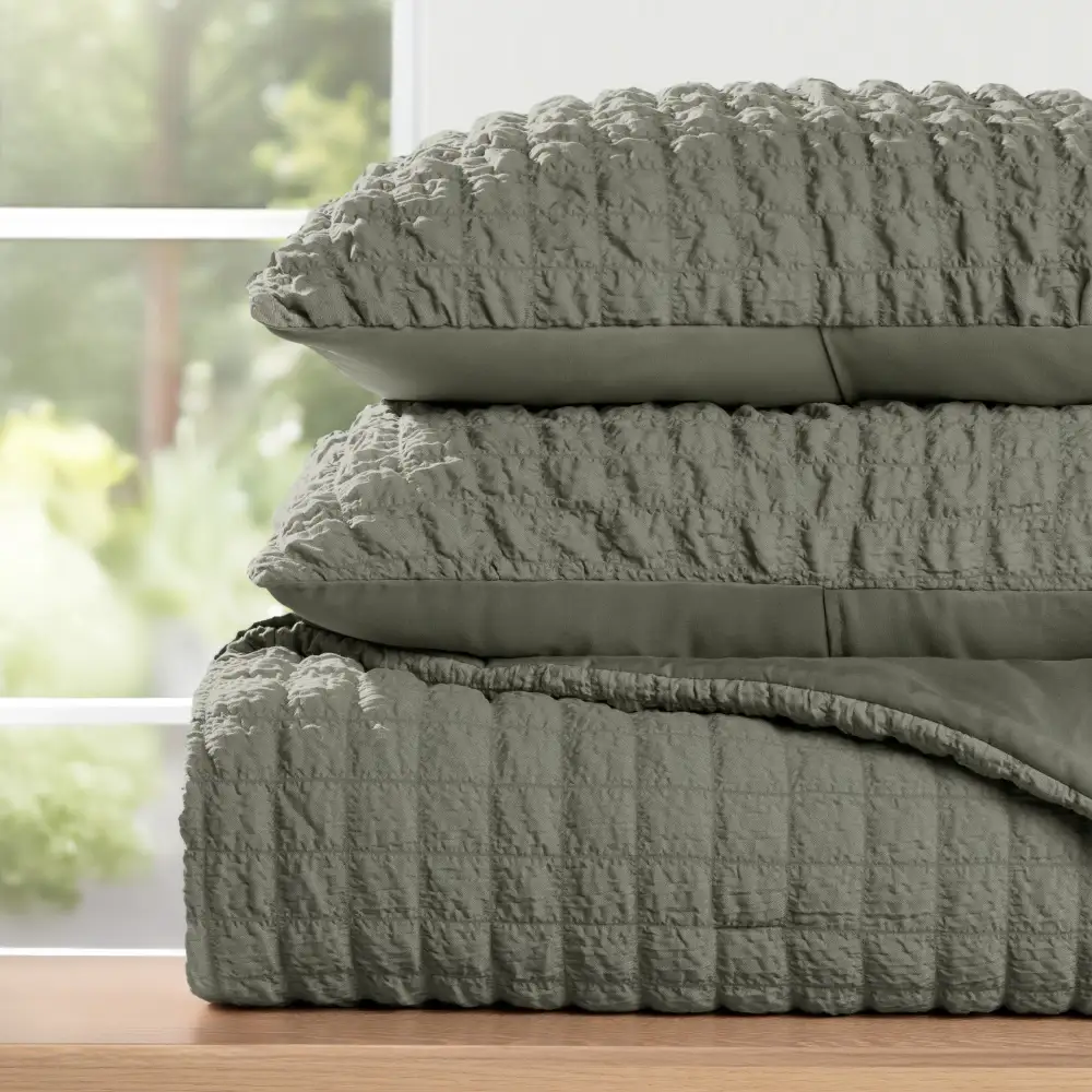 Seersucker Box Textured Down Alternative Comforter Set