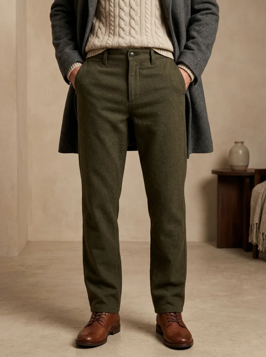 Men's Winter Soft Wool-Blend Trousers