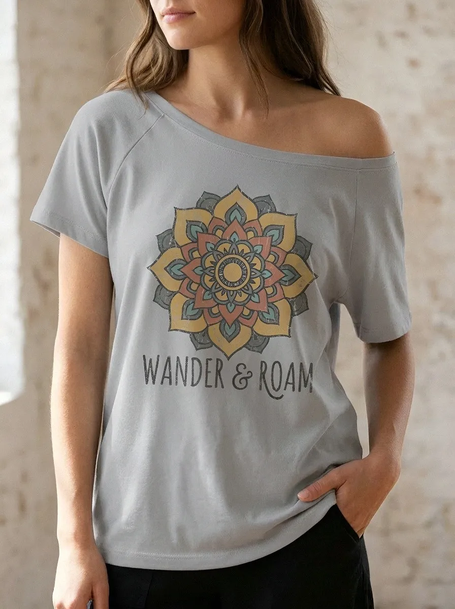 Women's  Mandala Printed Off-Shoulder Top