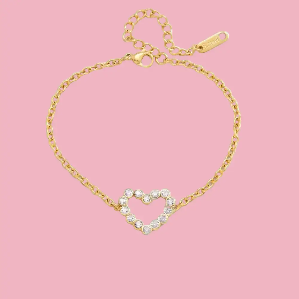 Cubic Zirconia Heart Bracelet