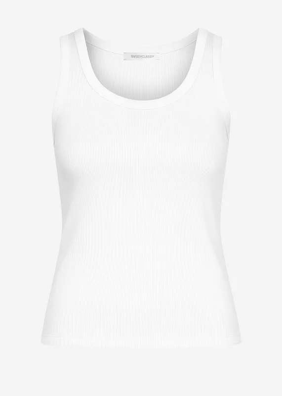 White Neckline Tank Top