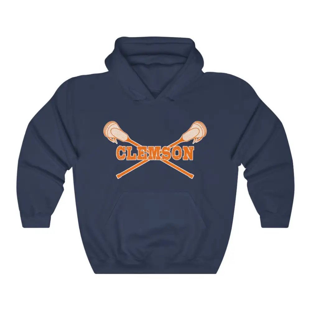 Relaxed Crossed Sticks Lacrosse Graphic Pullover Hoodie