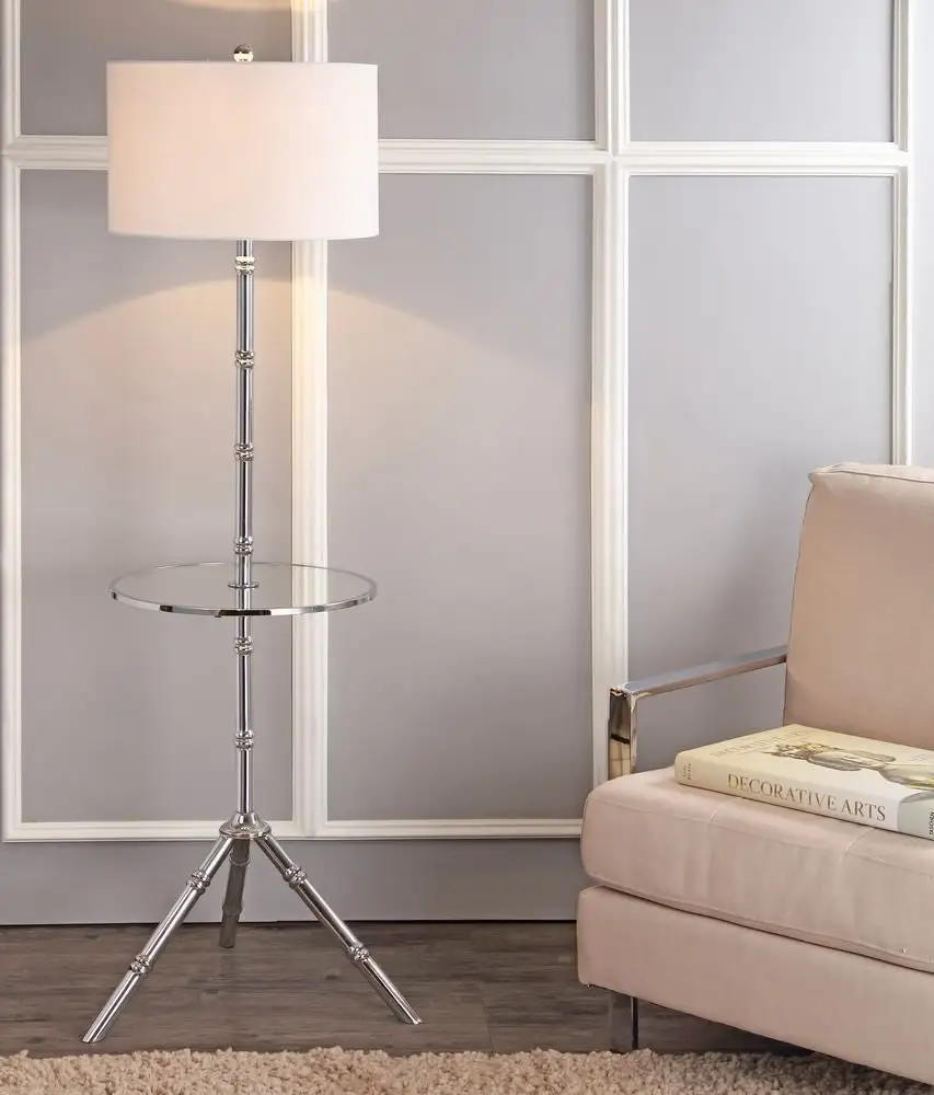 Metal LED End Table Floor Lamp