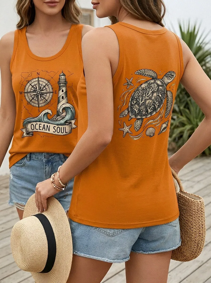 Ocean Soul Lighthouse Tank Top