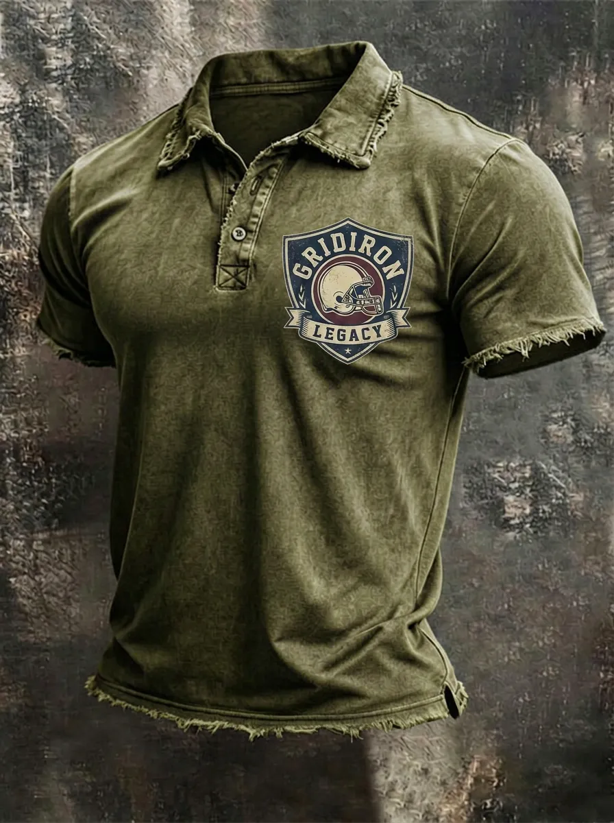 Football Fan Gridiron Legacy Graphic Polo Shirt