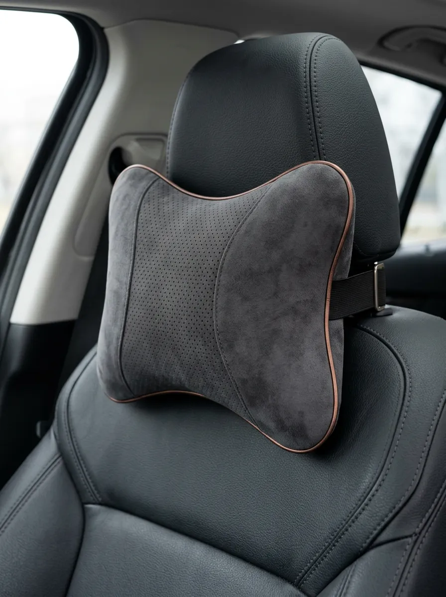 Clean Line Suede Perforated Neck Support Cushion