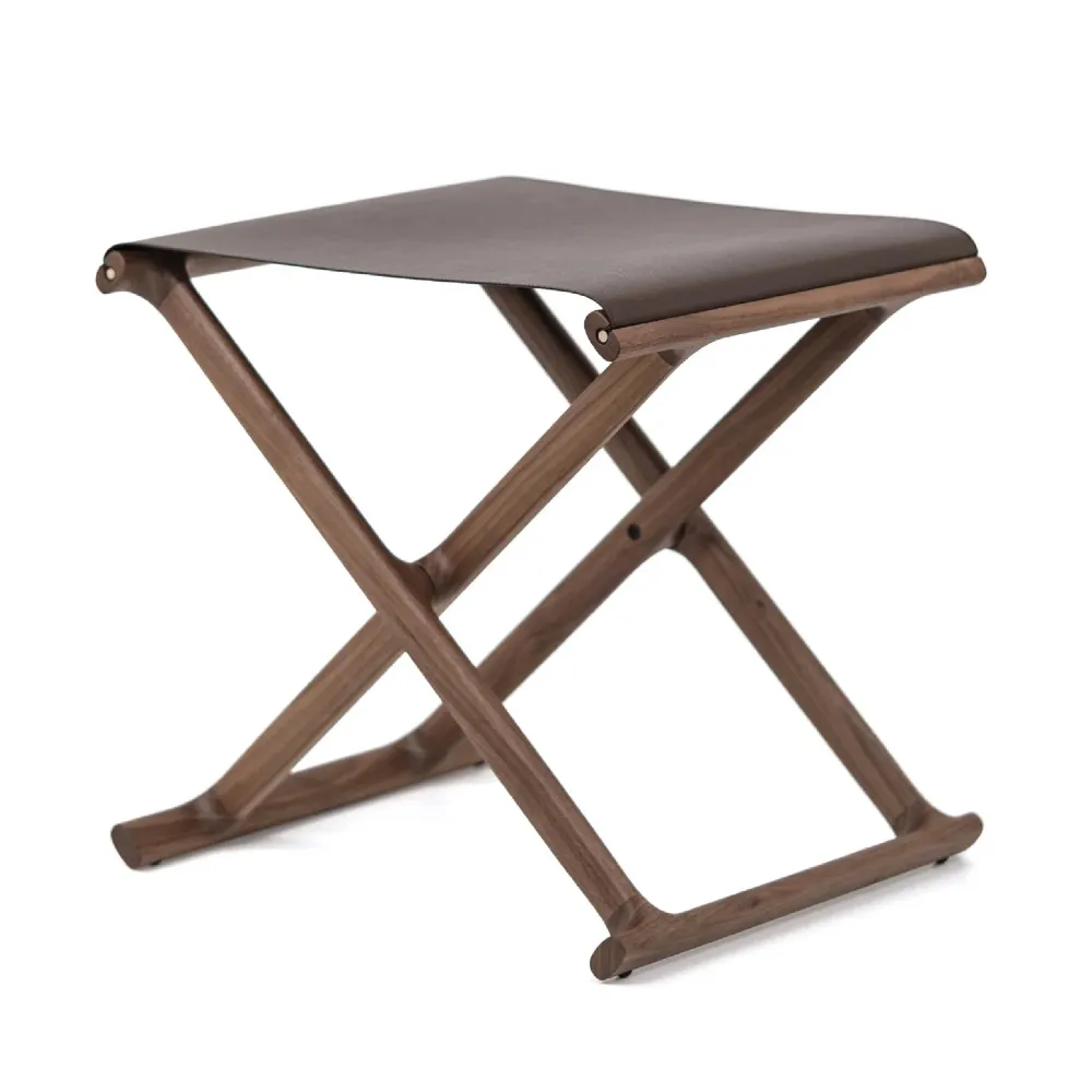 Outdoor Solid Walnut Folding Stool