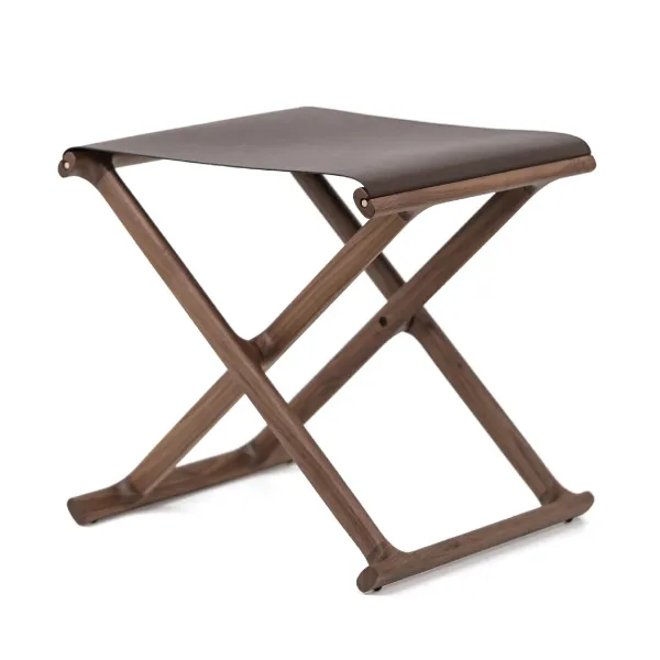 Outdoor Solid Walnut Folding Stool