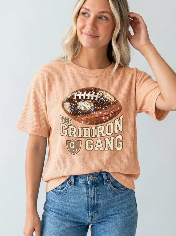 Women's Heritage Inspired Football Gridiron Ball Crew Neck Graphic T-Shirt