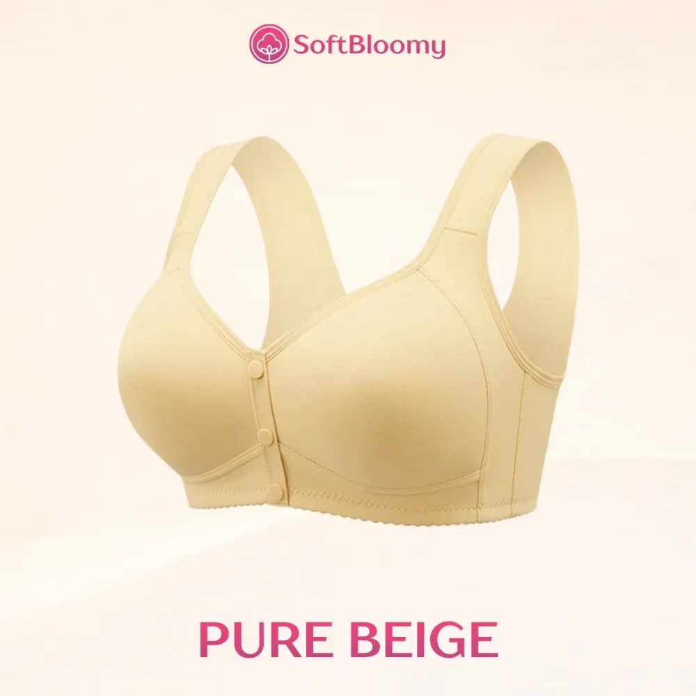 Easy-On Front Closure Cotton Comfort Shaping Bra for Seniors