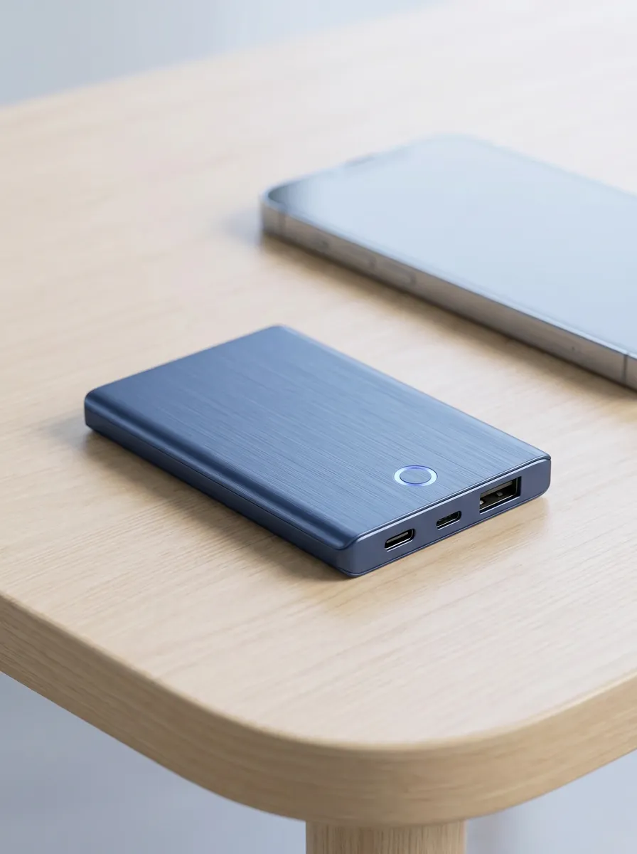 Brushed Metal Texture Power Bank