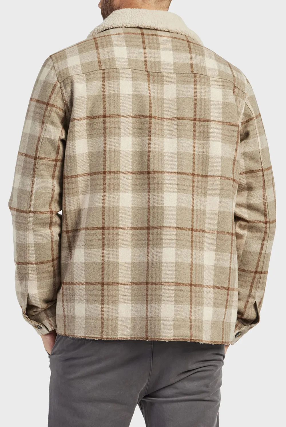 Sherpa Collar Plaid Quilted Shirt Jacket