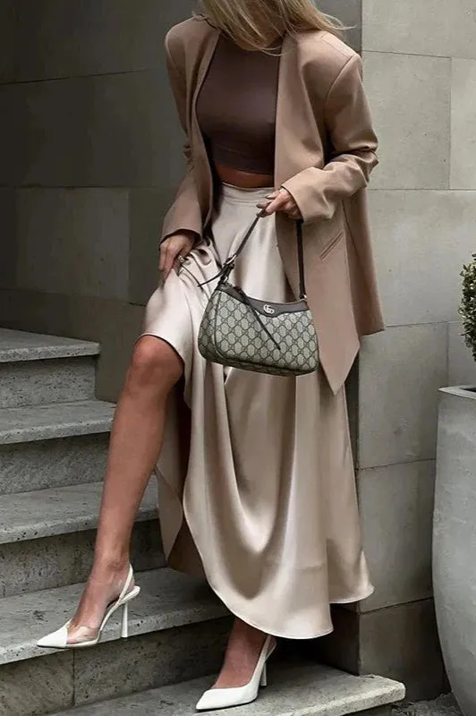 Satin Midi Skirt