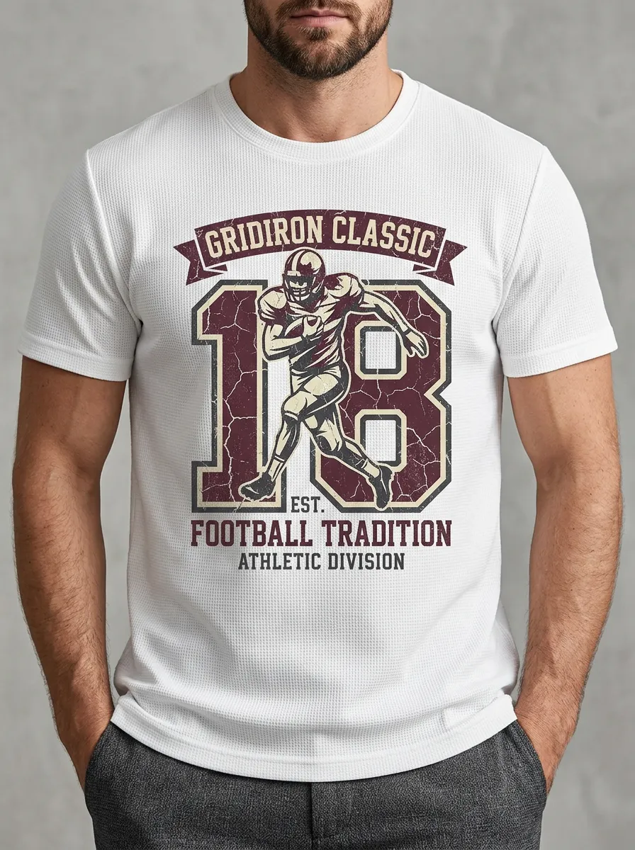 Men's American Football Gridiron Classic 18 Printed T-shirt
