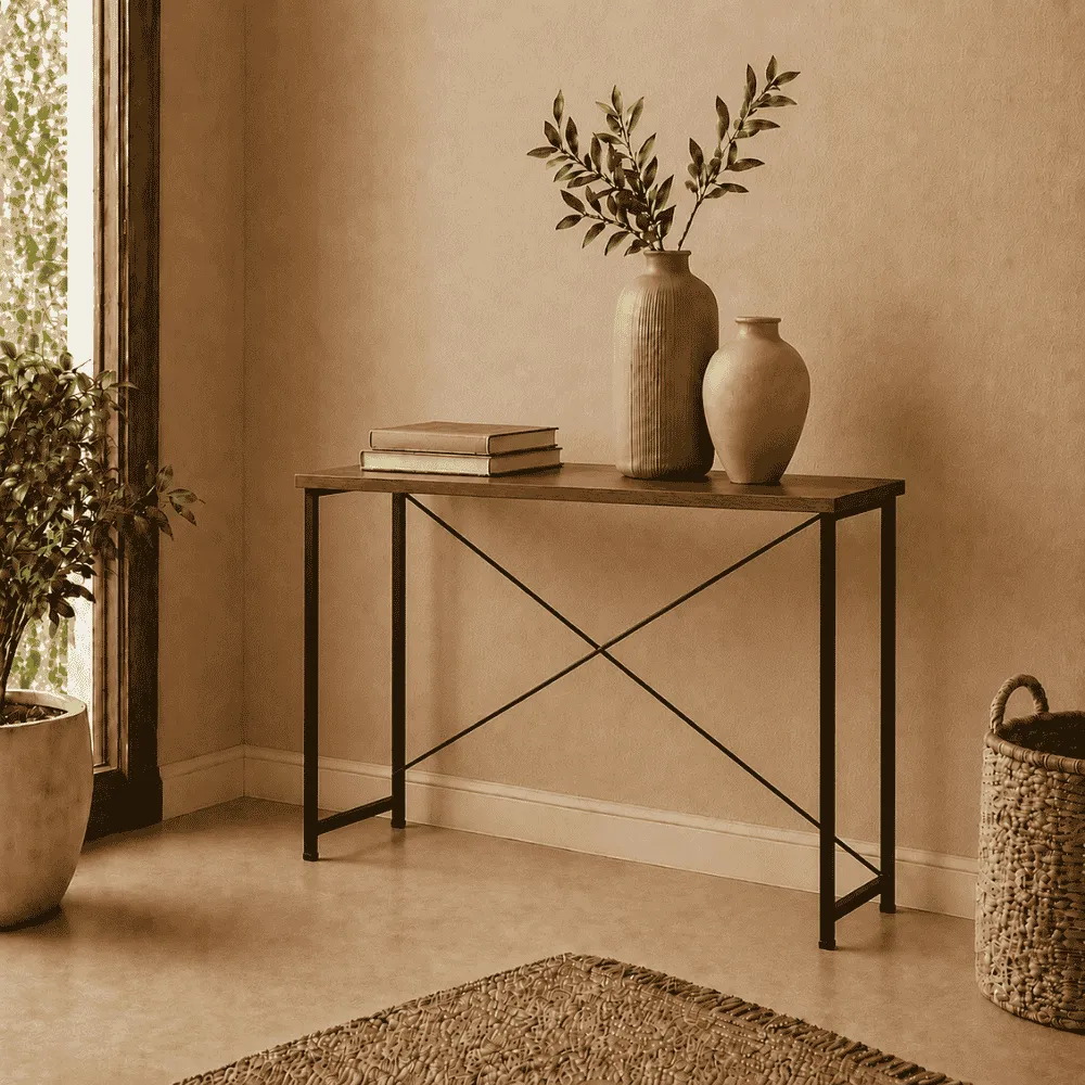 Compact Metal Frame Writing Desk
