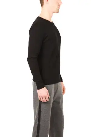 Refined Long Sleeve Crewneck Cotton T-Shirt