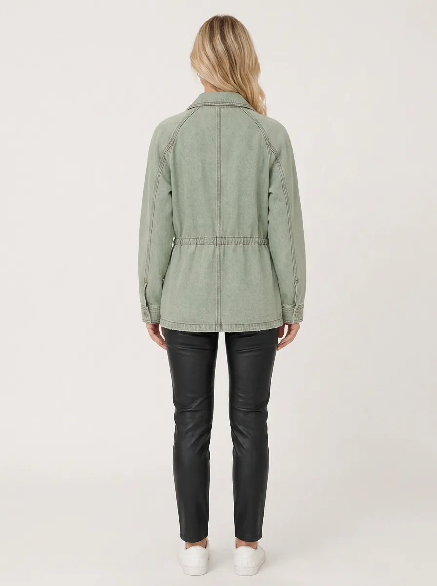Women's Desert Cactus Western Style Embroidered Denim Jacket
