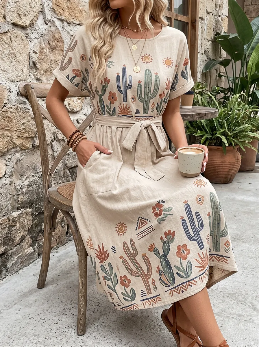 Boho Floral Midi Dress