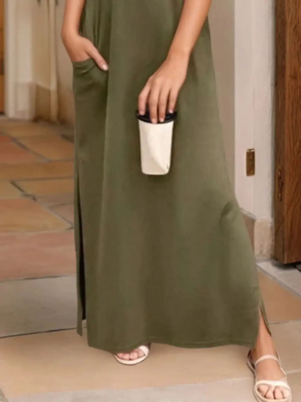 Tank Slit Round Maxi Dress