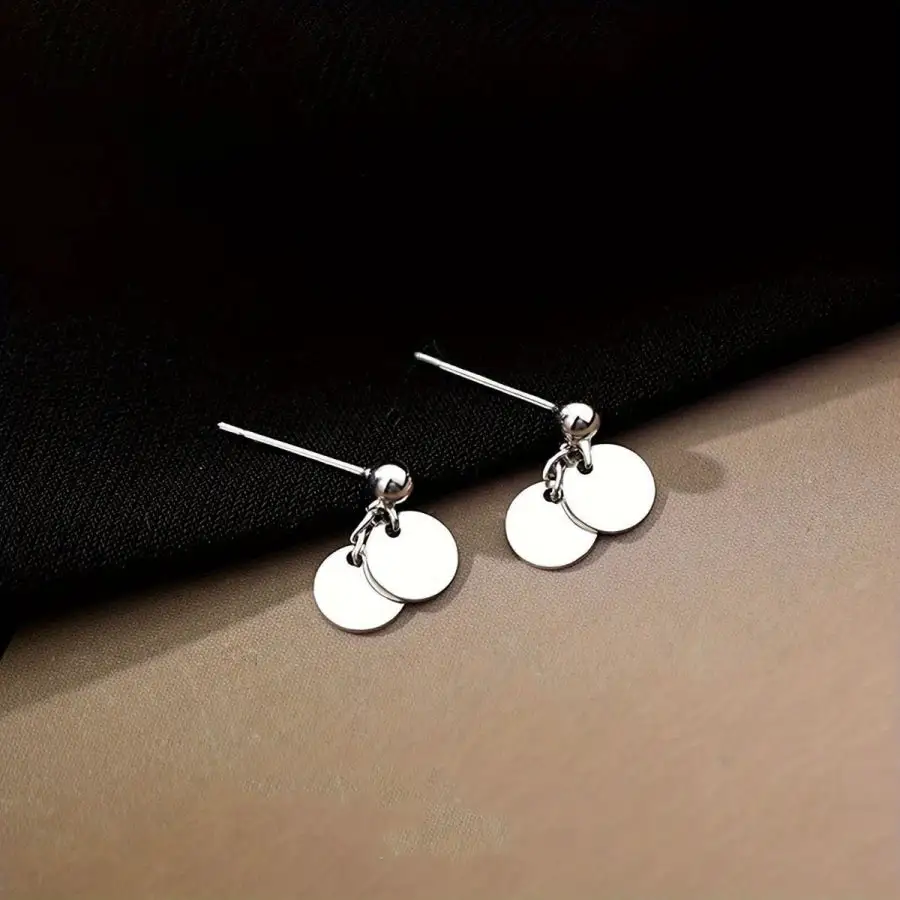 Women's Round Piece Drop Earrings