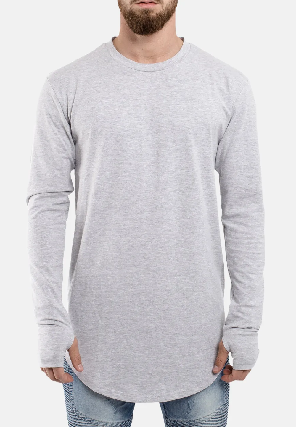 Streamlined Round Neck Longline Tee