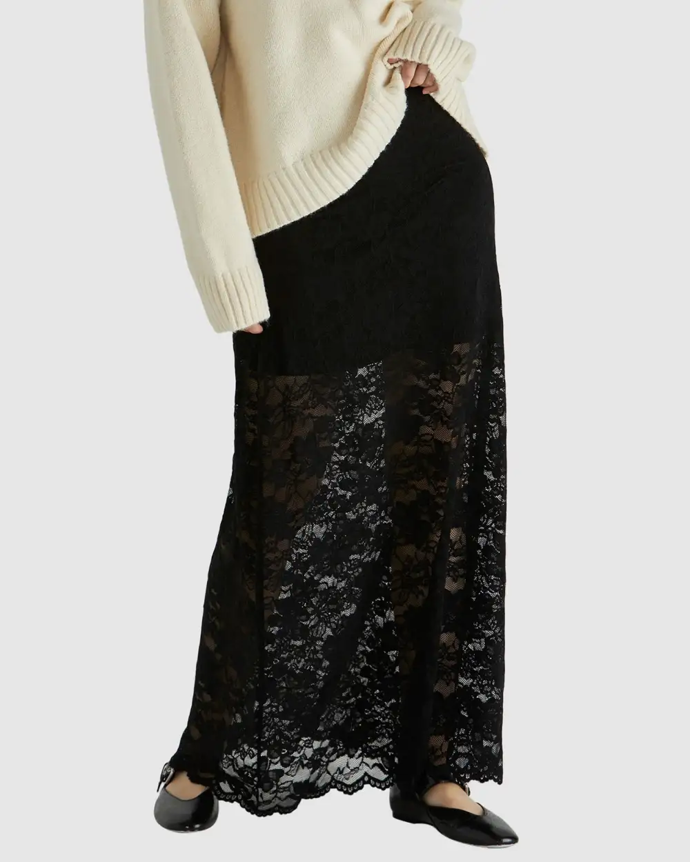 Clean Line Lace Skirt