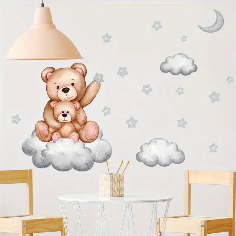 Teddy Bear Cloud Wall Decals