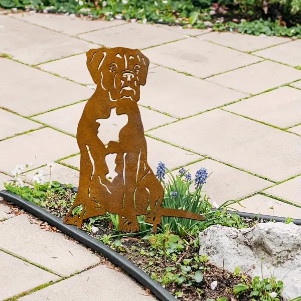 Boxer Dog Garden Stake