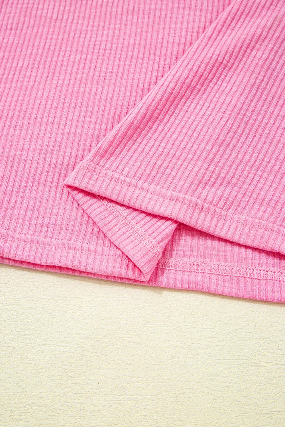 Striped Ruffled Ribbed Blouse