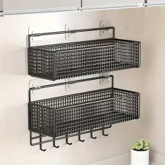 Wall-Mounted Metal Storage Basket