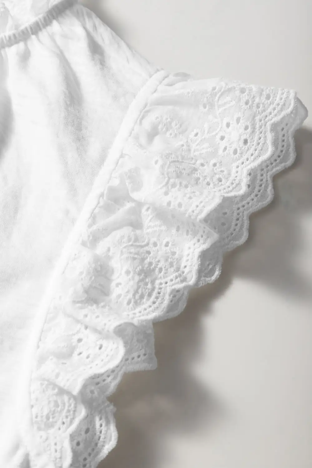 Embroidered Ruffled Textured Blouse