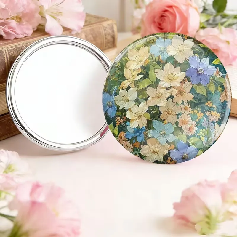 Vintage Flower Portable Mirror