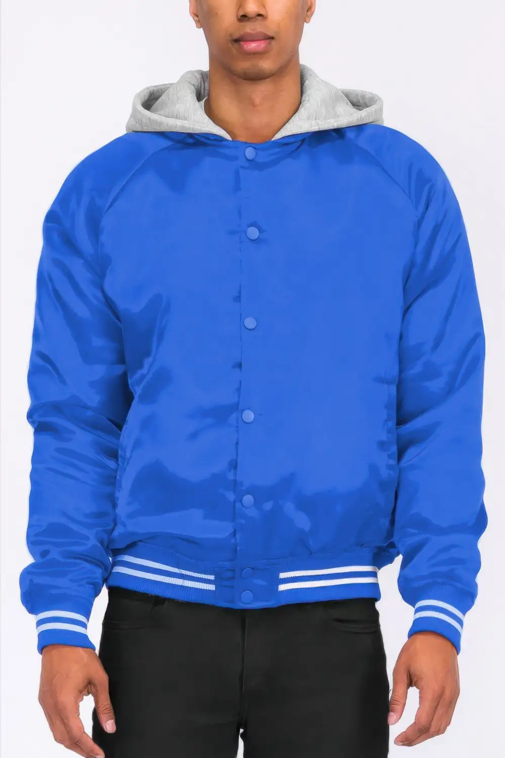 Varsity Satin Bomber Jacket