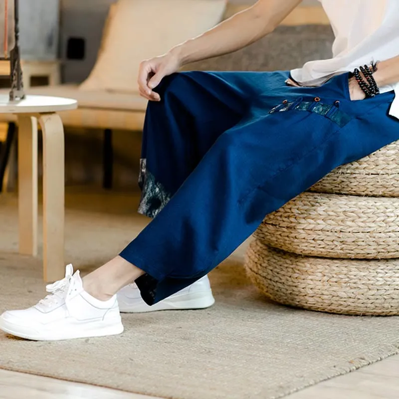 Drawstring Patchwork Pants
