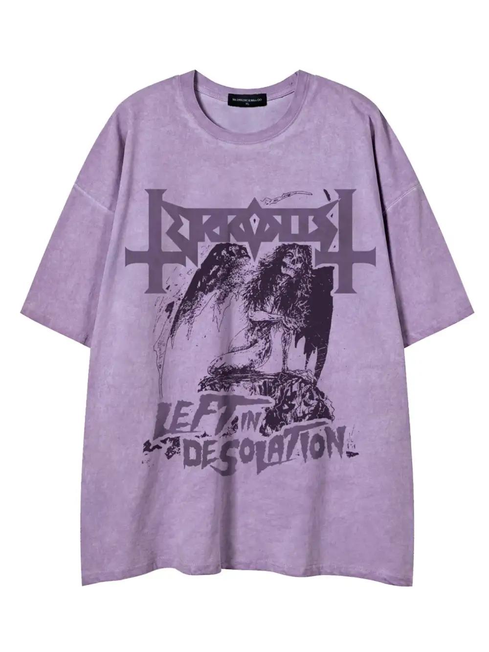 Clean Graphic Washed Oversized Crew Neck Tee