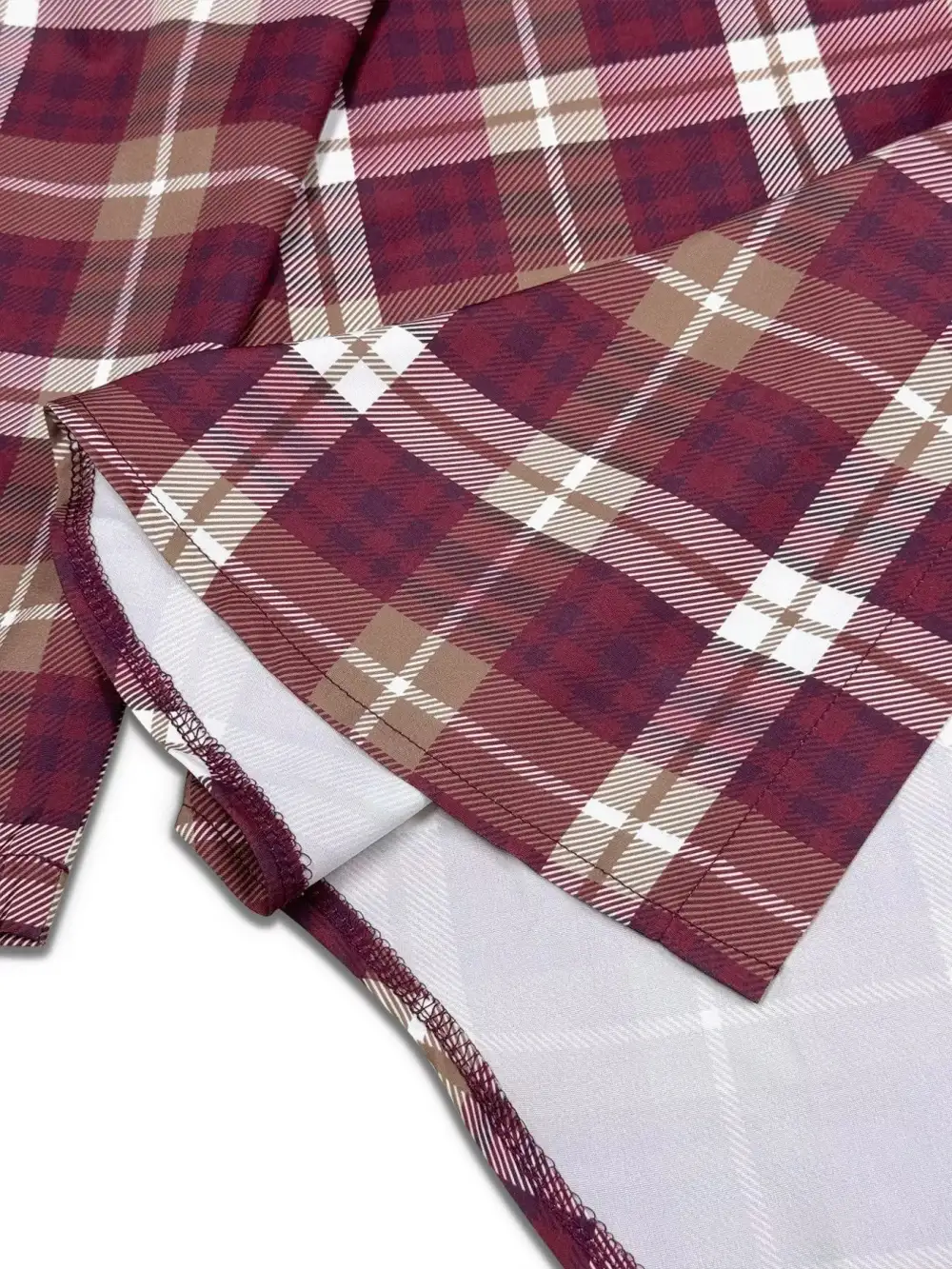 Wearable Cut Plaid Long Sleeve Mini Dress