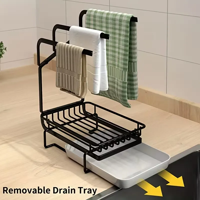 2-in-1 Towel Rack & Storage Tray