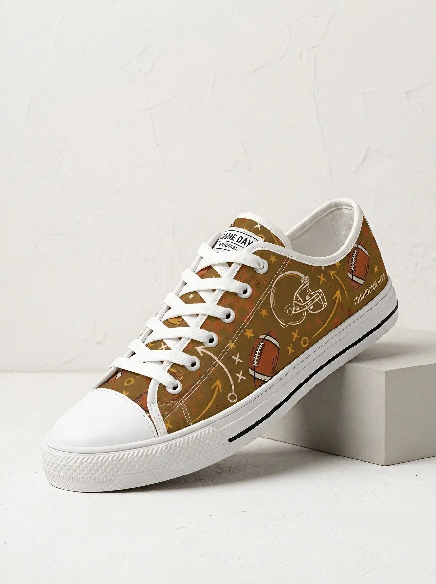 Everyday Unisex American Football Fan Touchdown Helmet Printed Sneakers