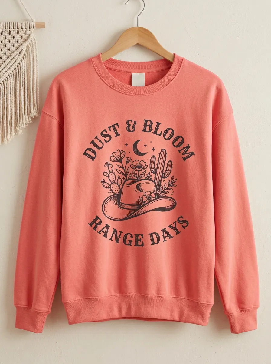 Cactus Women's Western Crew Neck Sweatshirt