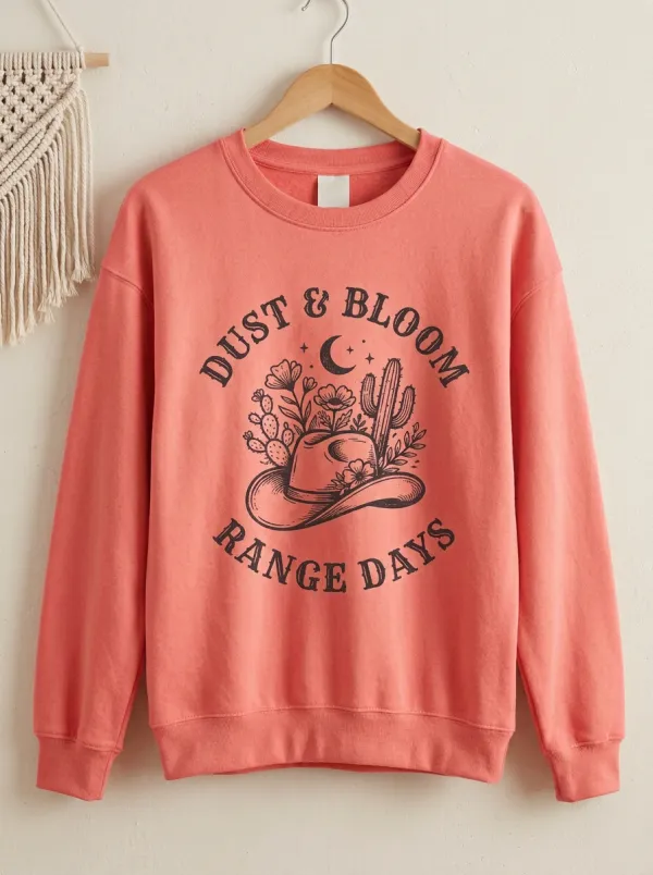 Cactus Women's Western Crew Neck Sweatshirt