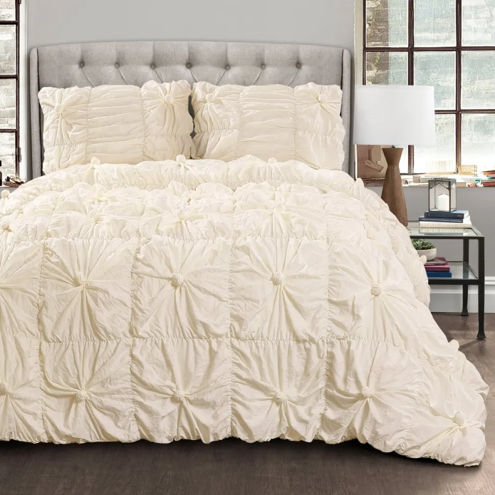 Clean Polyester Textured Comforter Bedding Set