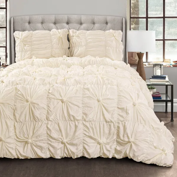 Clean Polyester Textured Comforter Bedding Set