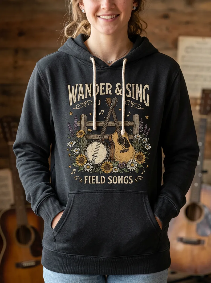 Banjo Guitar Country Music Graphic Hoodie
