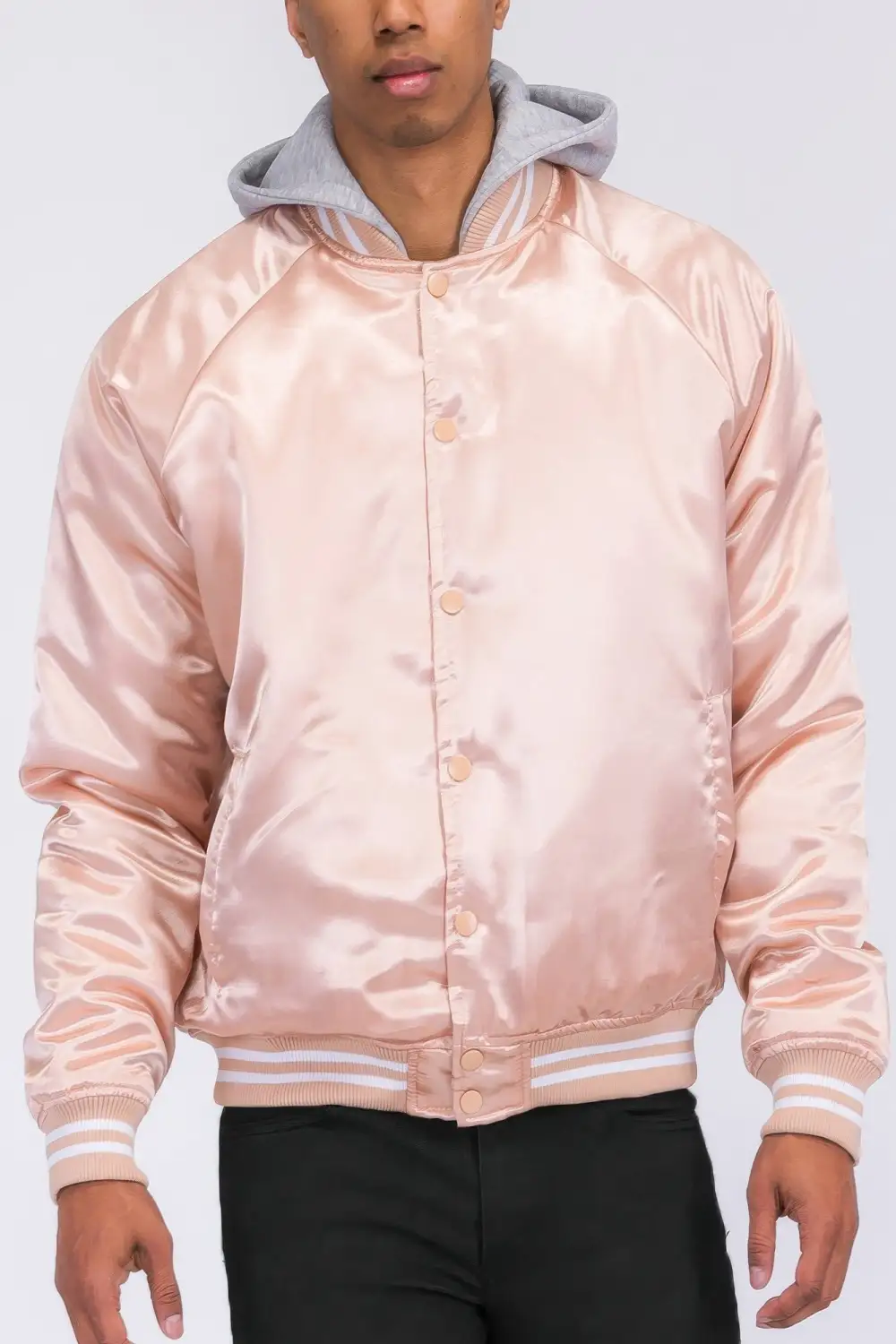 Varsity Satin Bomber Jacket