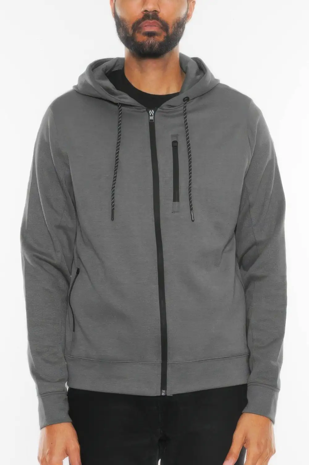 Heathered Full Zip Casual Jacket